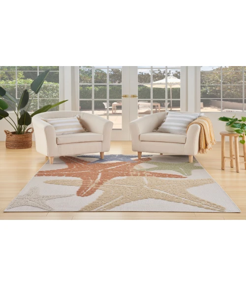 Nourison Aloha Ivory Multicolor ALH28 3 ft. 6 in. X 5 ft. 6 in. Rectangle Rug