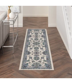 Nourison Home Nourison Essentials NRE05 Ivory Blue 2 ft. 2 in. X 7 ft. 6 in. Area Rug