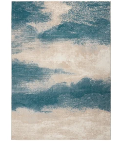 Nourison Home Maxell MAE06 Ivory/Teal 5 ft. 3 in. X 7 ft. 3 in. Area Rug
