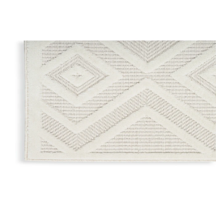 Nourison Versatile Ivory White NRV01 2 ft. 2 in. X 12 ft. Rectangle Rug
