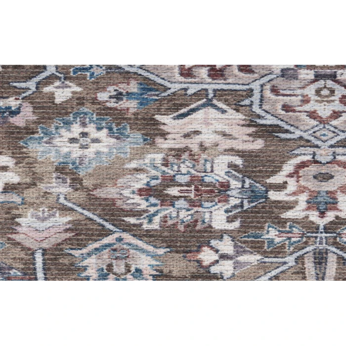 Nicole Curtis Machine Washable Series 1 Olive Ivory SR104 4 ft. Round Rug