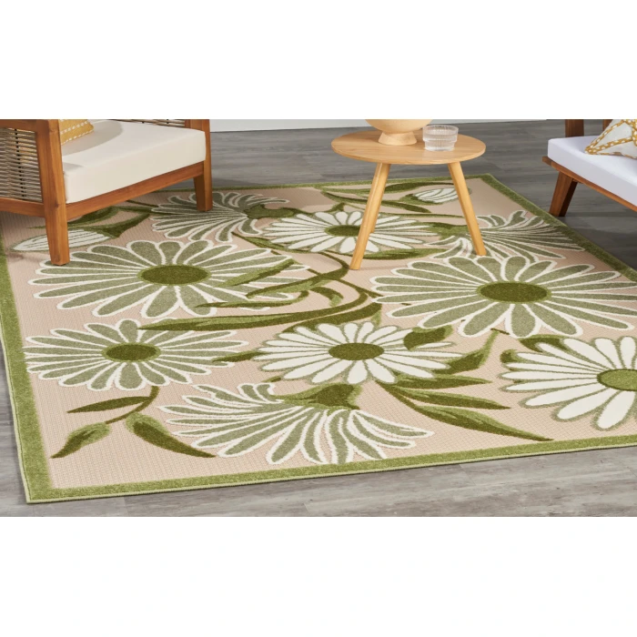 Nourison Aloha Ivory Green ALH33 3 ft. 6 in. X 5 ft. 6 in. Rectangle Rug