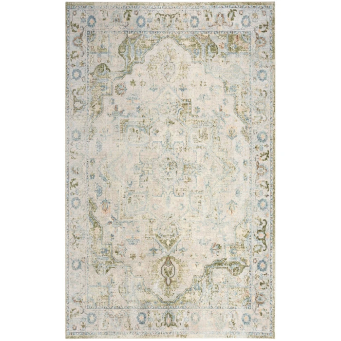 Nourison Astra Machine Washable Blue Green ASW12 9 ft. X 12 ft. Rectangle Rug