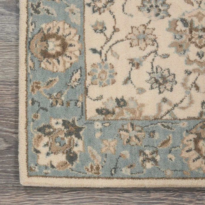 Nourison Living Treasures Area Rug LI16-Ivory/Aqua