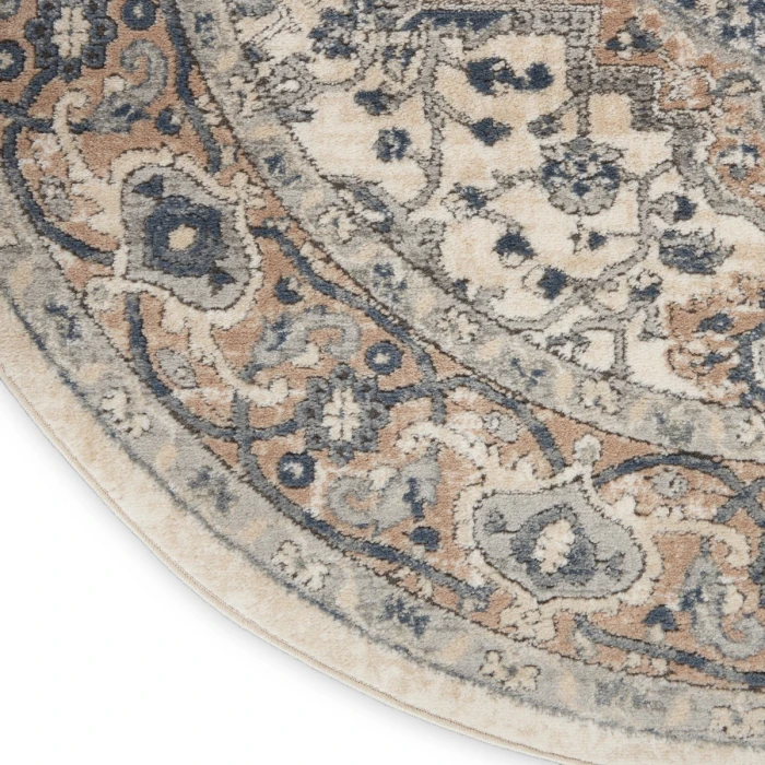 Nourison Quarry Ivory Grey QUA05 4 ft. X Round Rug