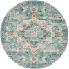 Nourison Home Passion PSN25 Ivory Light Blue 4 ft. Round Area Rug