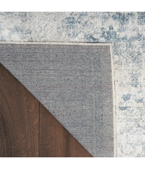 Nourison Astra Machine Washable Area Rug ASW11 Blue/Ivory