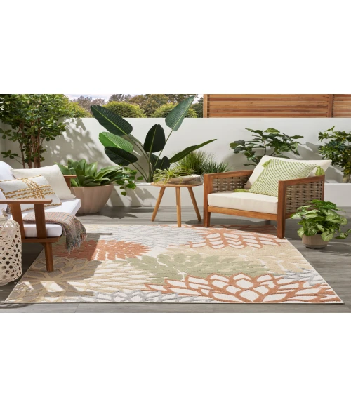 Nourison Aloha Ivory Multicolor ALH05 5 ft. 3 in. X 7 ft. 5 in. Rectangle Rug