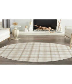 Nourison Home Grafix GRF03 Ivory Beige 8 ft. Round Area Rug