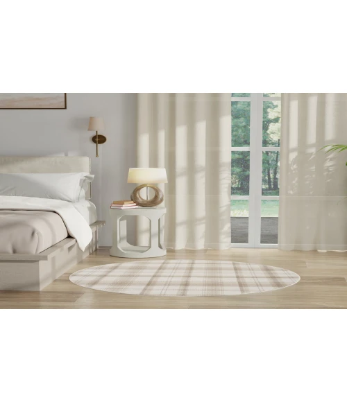 Nourison Grafix Ivory Beige GRF03 4 ft. Round Rug