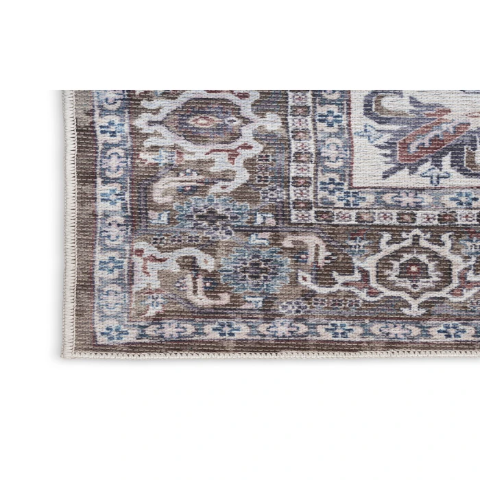 Nicole Curtis Machine Washable Series 1 Olive Ivory SR104 2 ft. 2 in. X 12 ft. Rectangle Rug