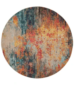 Nourison Home Celestial CES15 Multicolor 7 ft. 10 in. Round Area Rug