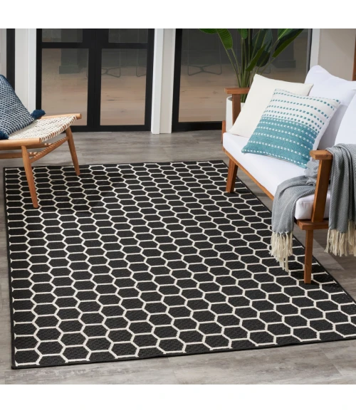Nourison Twist Reversible Black TWS01 4 ft. X 6 ft. Rect. Rug