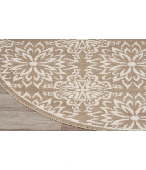 Nourison Jubilant Taupe JUB06 5 ft. 3 in. Round Rug