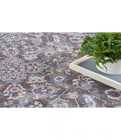 Nicole Curtis Machine Washable Series 1 Olive Ivory SR104 6 ft. X 9 ft. Rectangle Rug