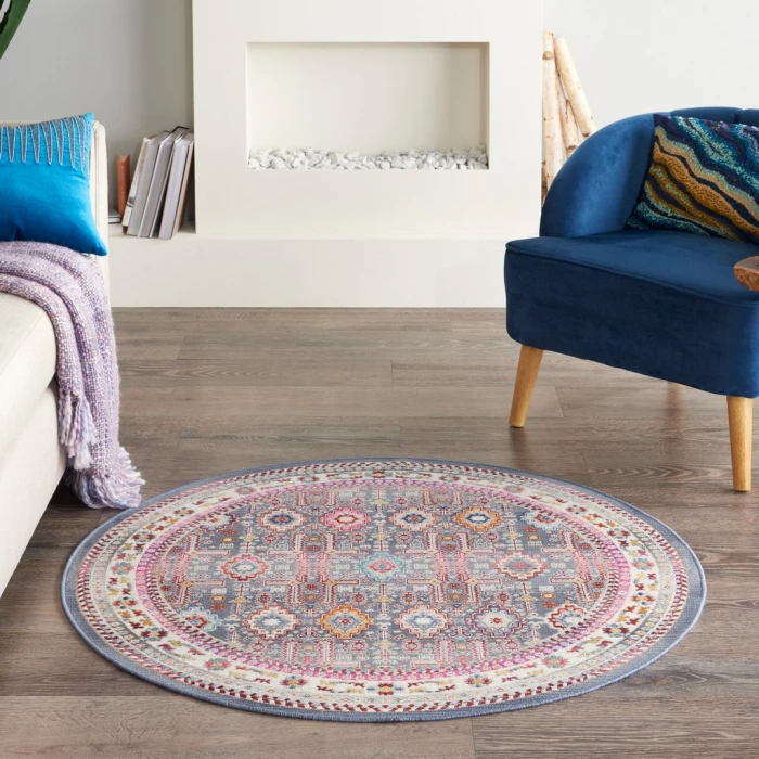 Nourison Vintage Kashan Area Rug VKA05-Grey/Multi