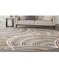 Nourison Astra Machine Washable Ivory Multicolor ASW08 4 ft. Round Rug