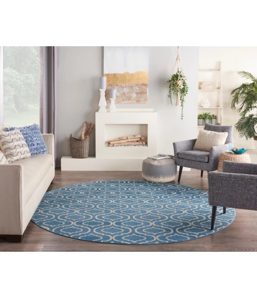 Nourison Jubilant Round Area Rug JUB19-Blue