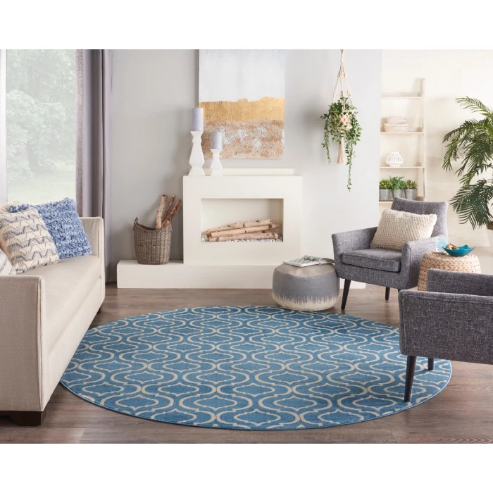 Nourison Jubilant Round Area Rug JUB19-Blue