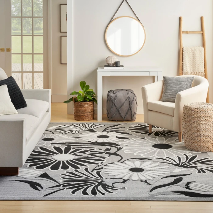 Nourison Aloha Area Rug ALH33 Black White
