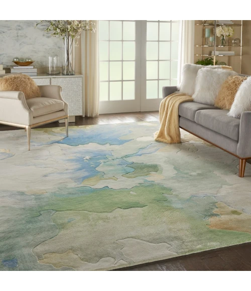 Nourison Prismatic Area Rug PRS16 Seafoam 8'6" x 11'6"