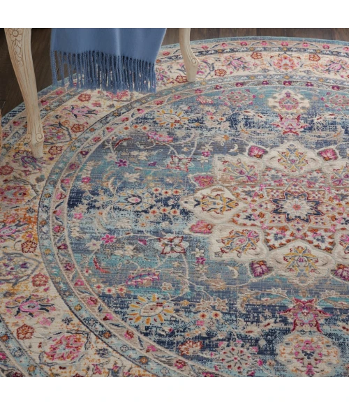 Nourison Vintage Kashan Round Area Rug VKA01-Blue