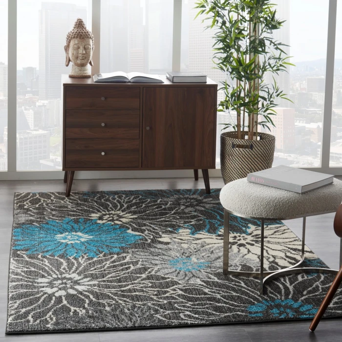 Nourison Passion Area Rug PSN17-Charcoal/Blue