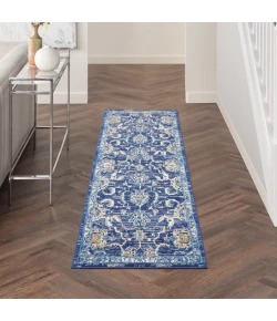 Nourison Home Grafix GRF24 Navy 2 ft. 3 in. X 7 ft. 6 in. Area Rug