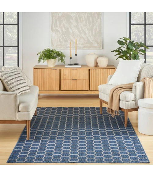 Nourison Twist Reversible Blue TWS01 6 ft. X 9 ft. Rect. Rug