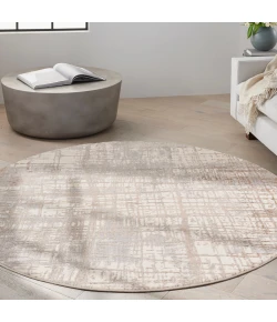 Calvin Klein CK950 Rush CK950 Ivory Taupe 6 ft. Round Area Rug