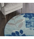 Nourison Tranquil Round Area Rug TRA01-Navy/Light Blue