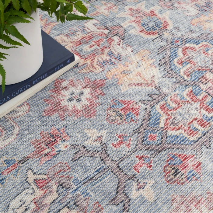 Nicole Curtis Machine Washable Series 1 Area Rug SR104 Blue/Multi 8' x 10'