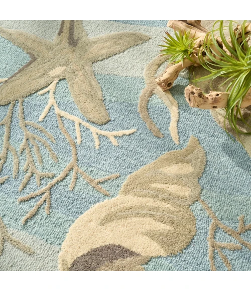 Nourison Waterside Blue WRS01 8 ft. X 10 ft. Rect. Rug