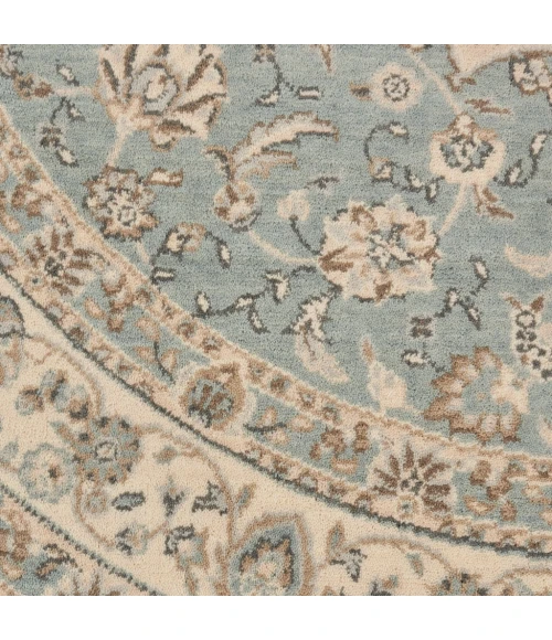 Nourison Living Treasures Round Area Rug LI15-Aqua/Ivory