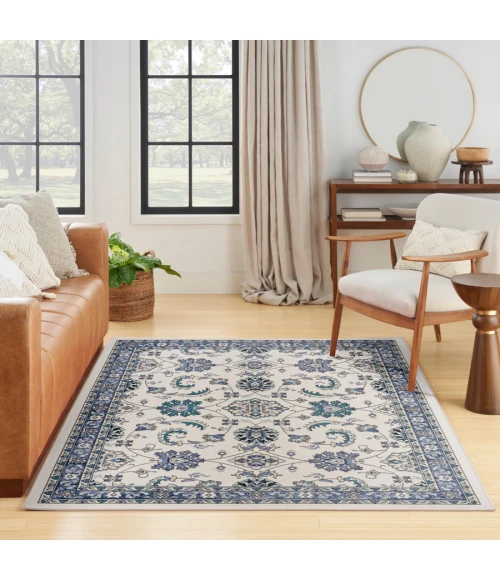 Nourison Home Nourison Essentials Ivory Blue NRE05 4 ft. X 6 ft. Rectangle Rug