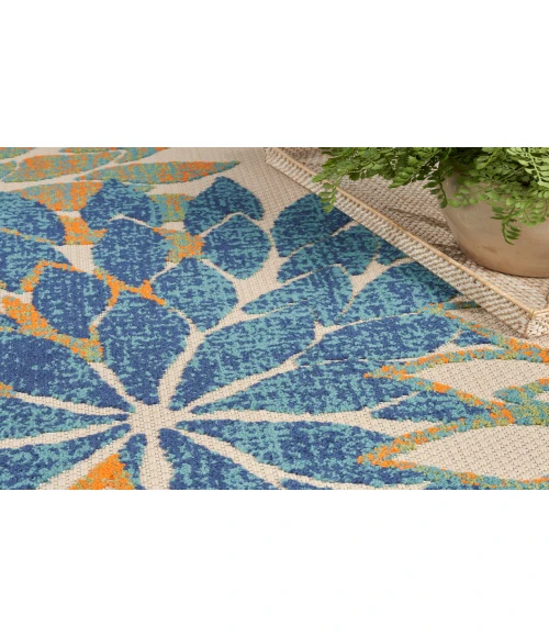 Nourison Aloha Blue Green ALH05 5 ft. 3 in. X 7 ft. 5 in. Rectangle Rug