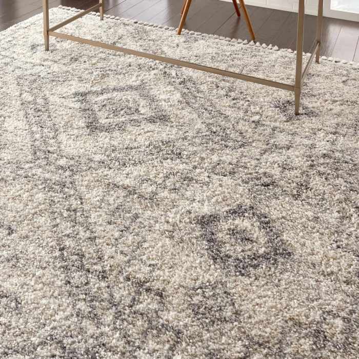 Nourison Oslo Shag Ivory/Grey OSL02 8 ft. X 11 ft. Rect. Rug