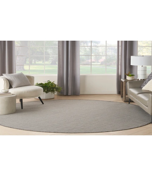 Nourison Courtyard Ivory/Charcoal COU01 8 ft. Round Rug