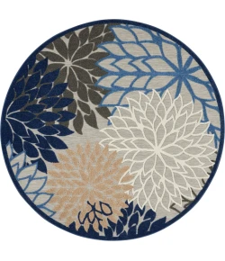 Nourison Home Aloha ALH05 Blue Multicolor 7 ft. 10 in. Round Area Rug