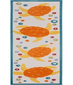 Nourison Home Aloha ALH27 Teal Multicolor 2 ft. X 6 ft. Area Rug