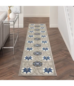 Nourison Home Aloha ALH19 Grey Blue 2 ft. 3 in. X 12 ft. Area Rug