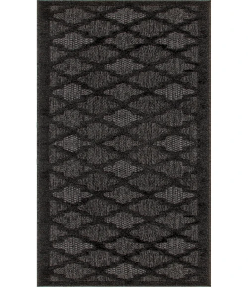 Nourison Easy Care Charcoal Black NES01 2 ft. 2 in. X 10 ft. Rectangle Rug