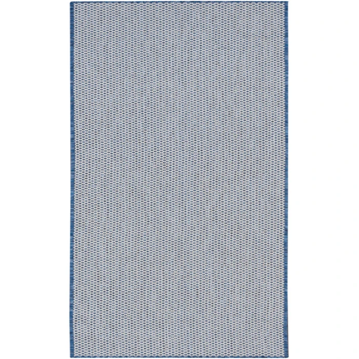 Nourison Courtyard Ivory Blue COU01 2 ft. 2 in. X 8 ft. Rectangle Rug