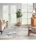 Nourison Seaside Ivory Grey Blue SDS04 8 ft. X 10 ft. Rect. Rug