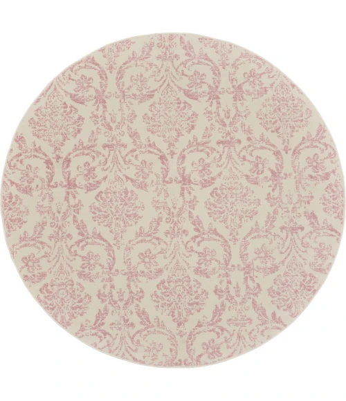 Nourison Jubilant Round Area Rug JUB09-Ivory/Pink