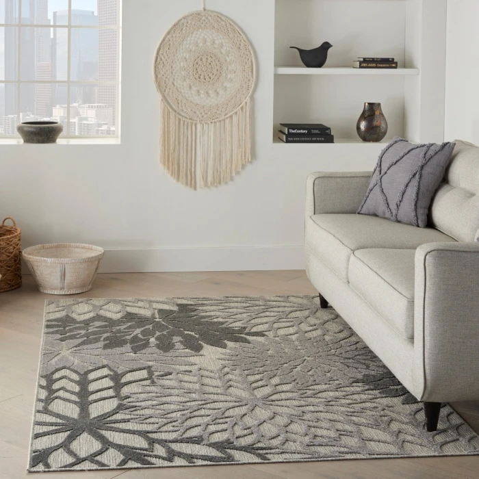 Nourison Aloha Area Rug ALH05 Silver Grey 5'3" x 7'5"