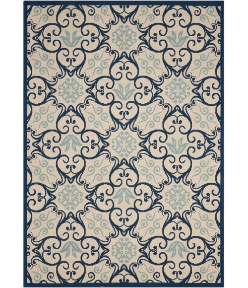 Nourison Caribbean Area Rug CRB02-Ivory/Navy