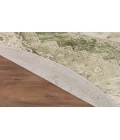 Nourison Astra Machine Washable Ivory Green ASW11 5 ft. 3 in. Round Rug
