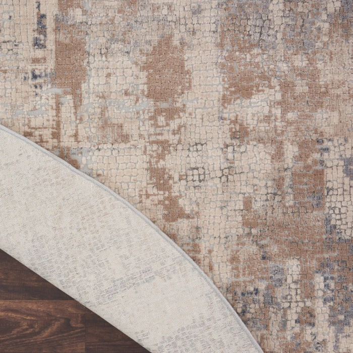 Nourison Rustic Textures Area Rug RUS06 Beige/Grey 7'10" Round