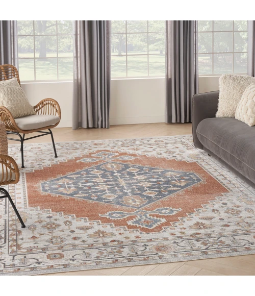 Nourison Astra Machine Washable Area Rug ASW11 Grey/Multi